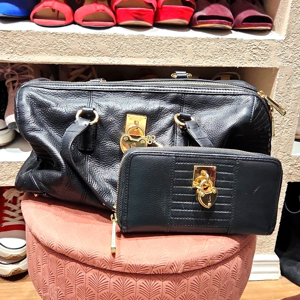 Juicy Couture leather satchel with matching wallet